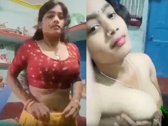 Beautiful Sexy girl stripping sari