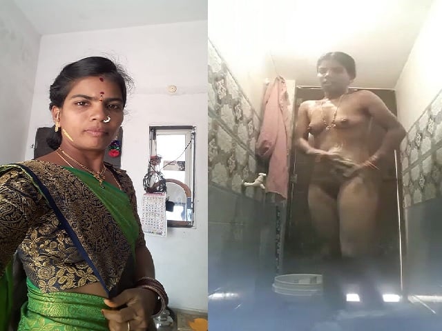 Mature Desi village bhabhi nude bath and dressing